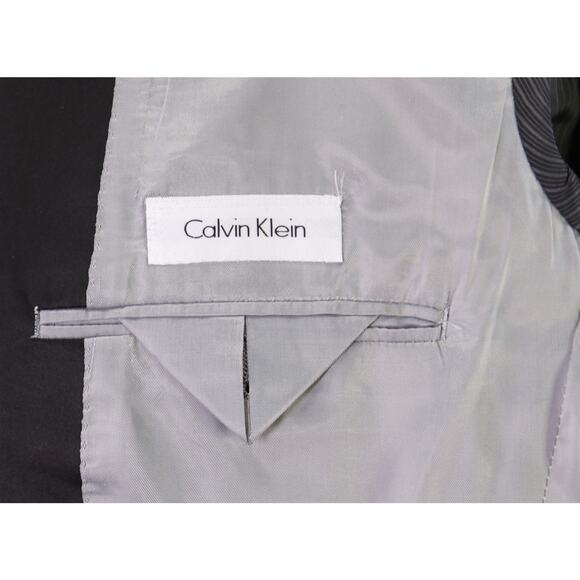 Calvin Klein Black Formal Tuxedo Blazer Jacket Wool 38R - Picture 8 of 9